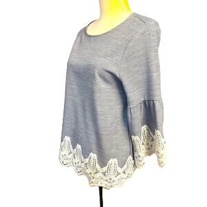 Chico’s Stripe 3/4 Sleeve Top Size 1